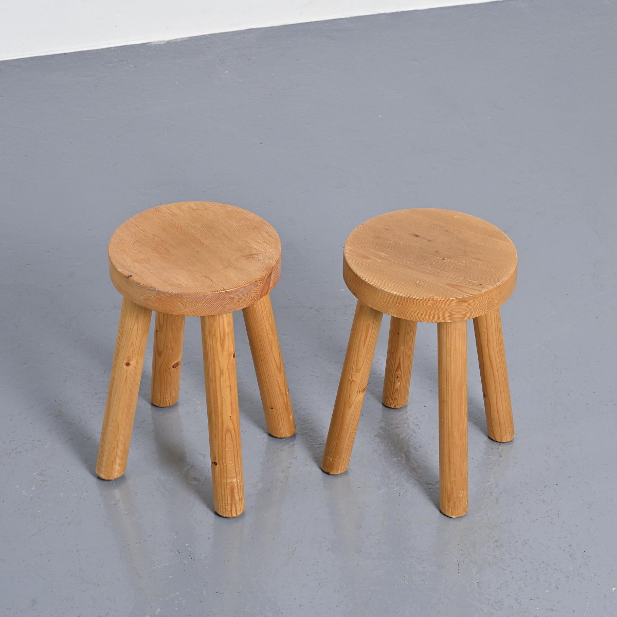 Pair Of Stools By René Martin, Méribel, Circa 1965-photo-3