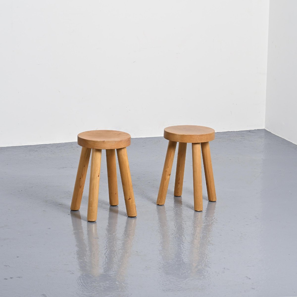 Pair Of Stools By René Martin, Méribel, Circa 1965