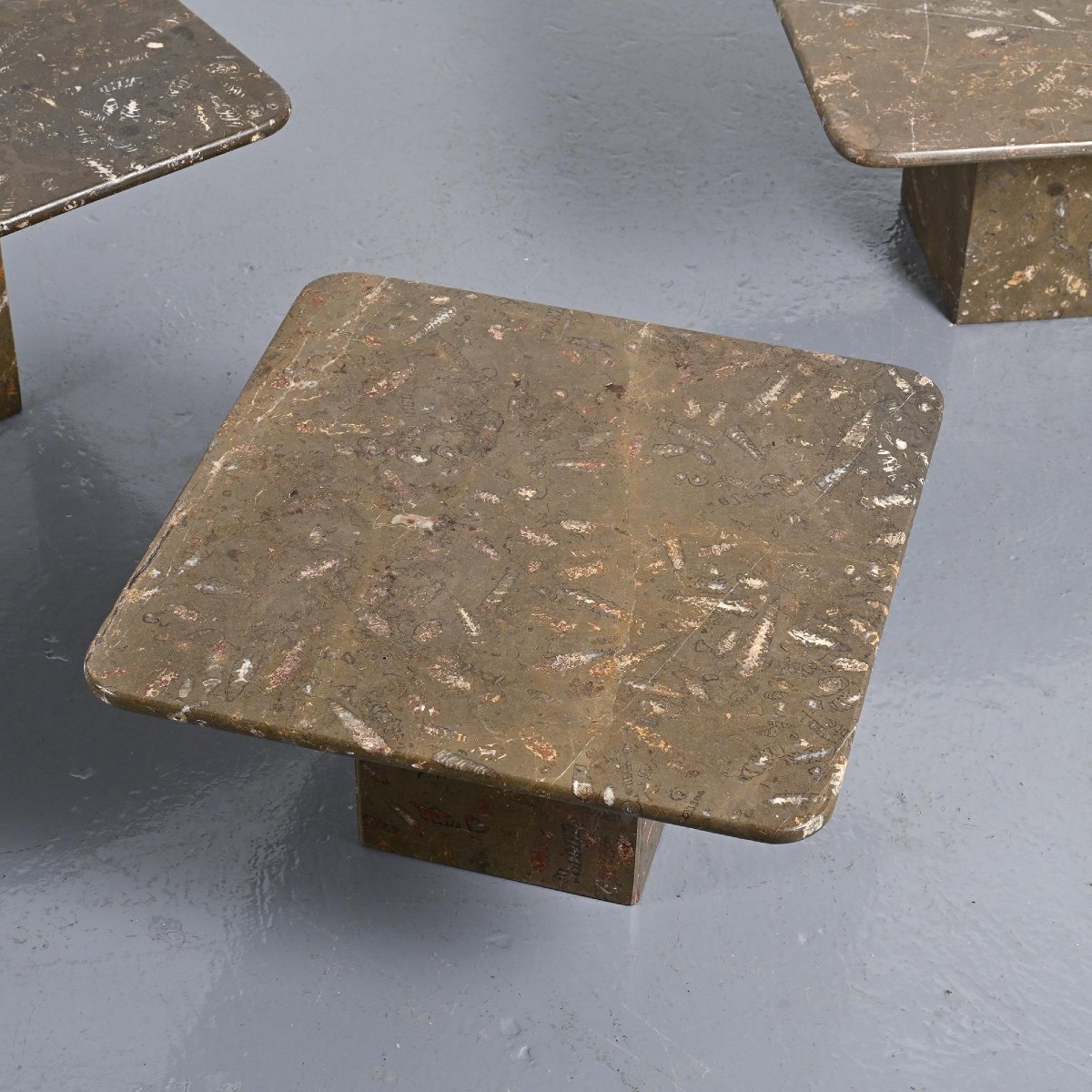 Set Of Three "fossile" Nesting Tables, Switzerland, Circa 1970 -photo-3
