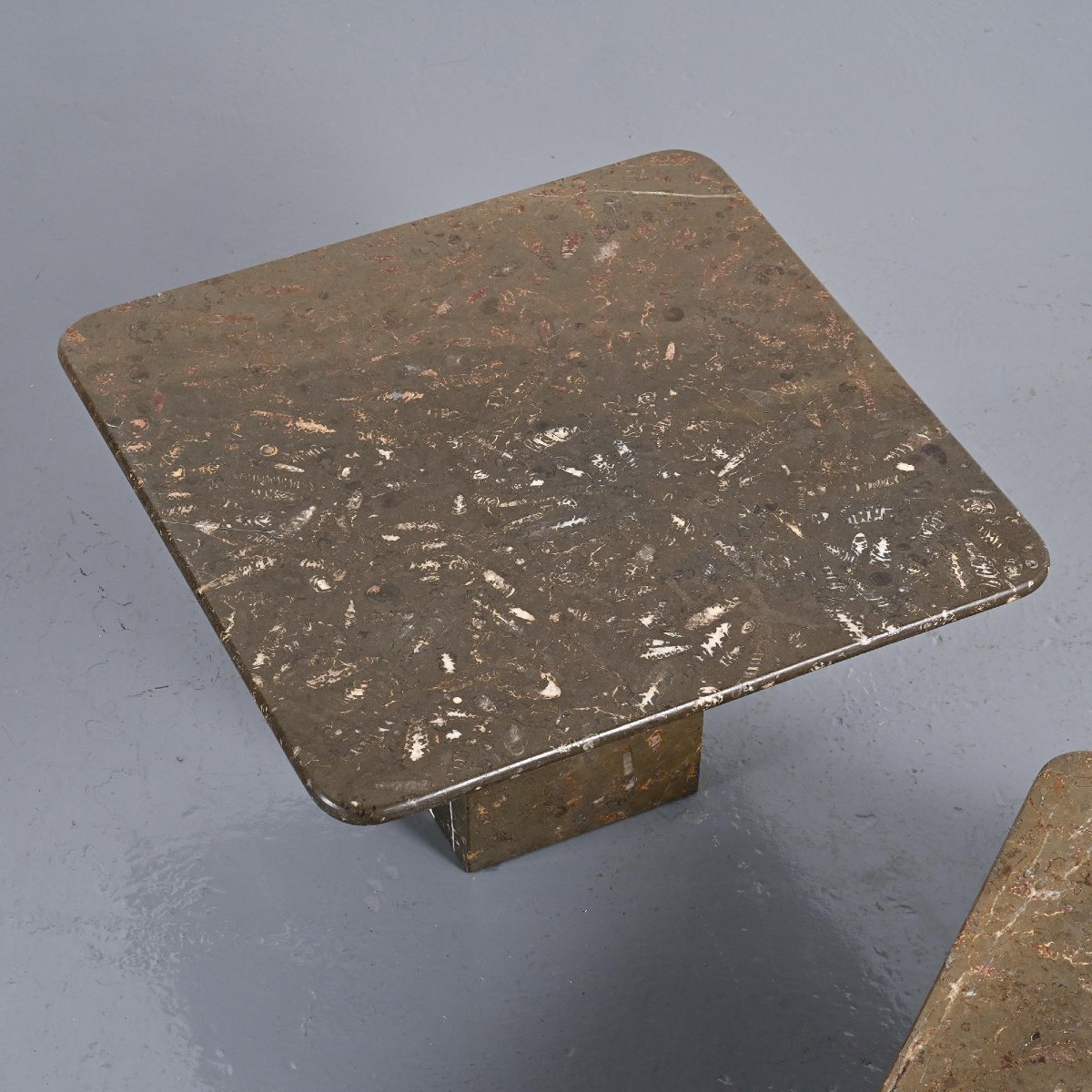 Set Of Three "fossile" Nesting Tables, Switzerland, Circa 1970 -photo-4
