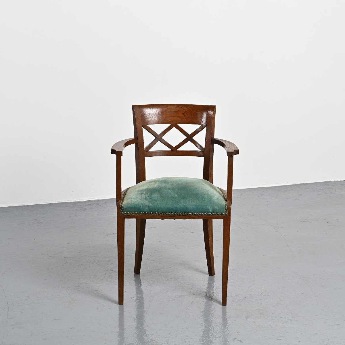 Set Of Four Art Deco Wooden Armchairs, France, Circa 1940-photo-2