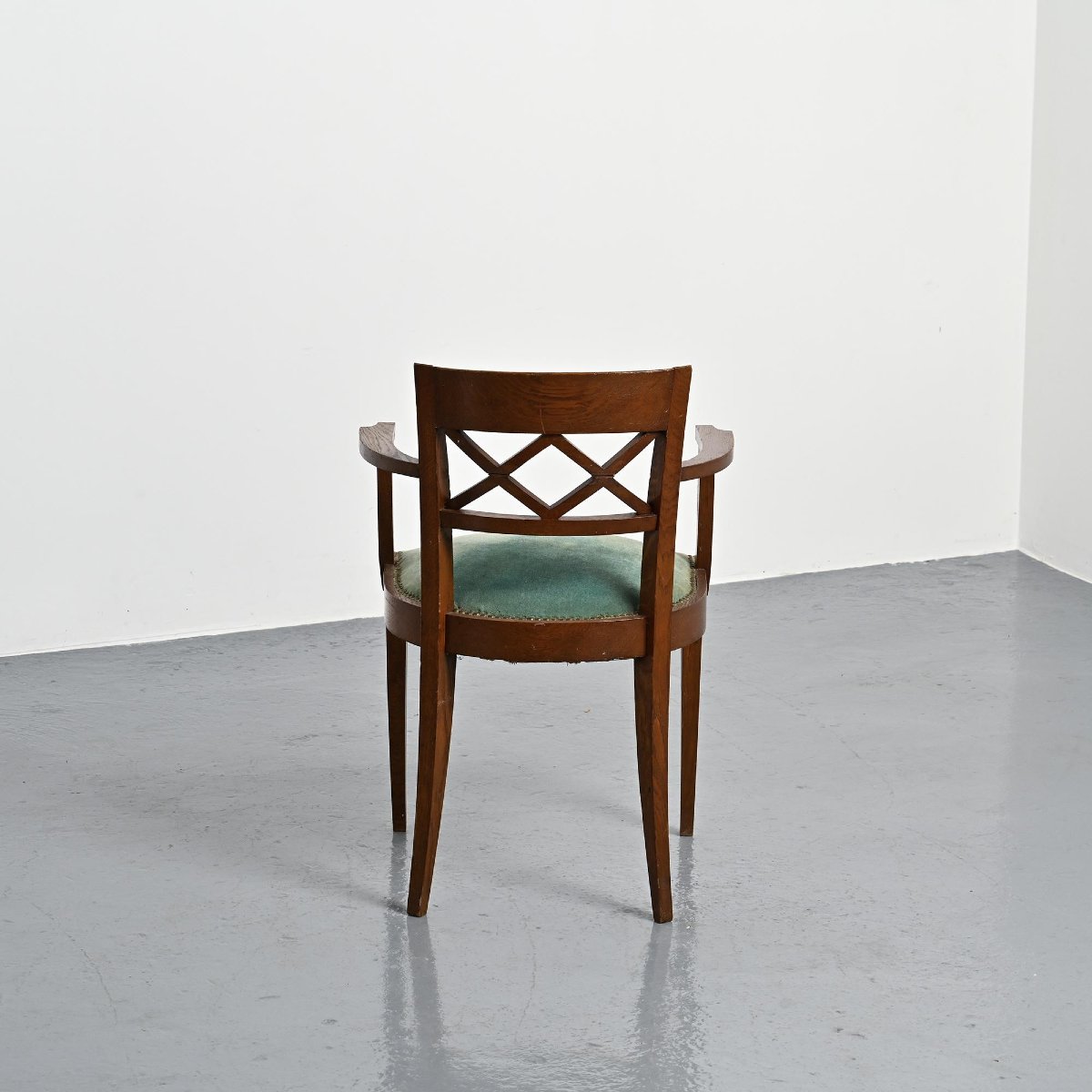 Set Of Four Art Deco Wooden Armchairs, France, Circa 1940-photo-3
