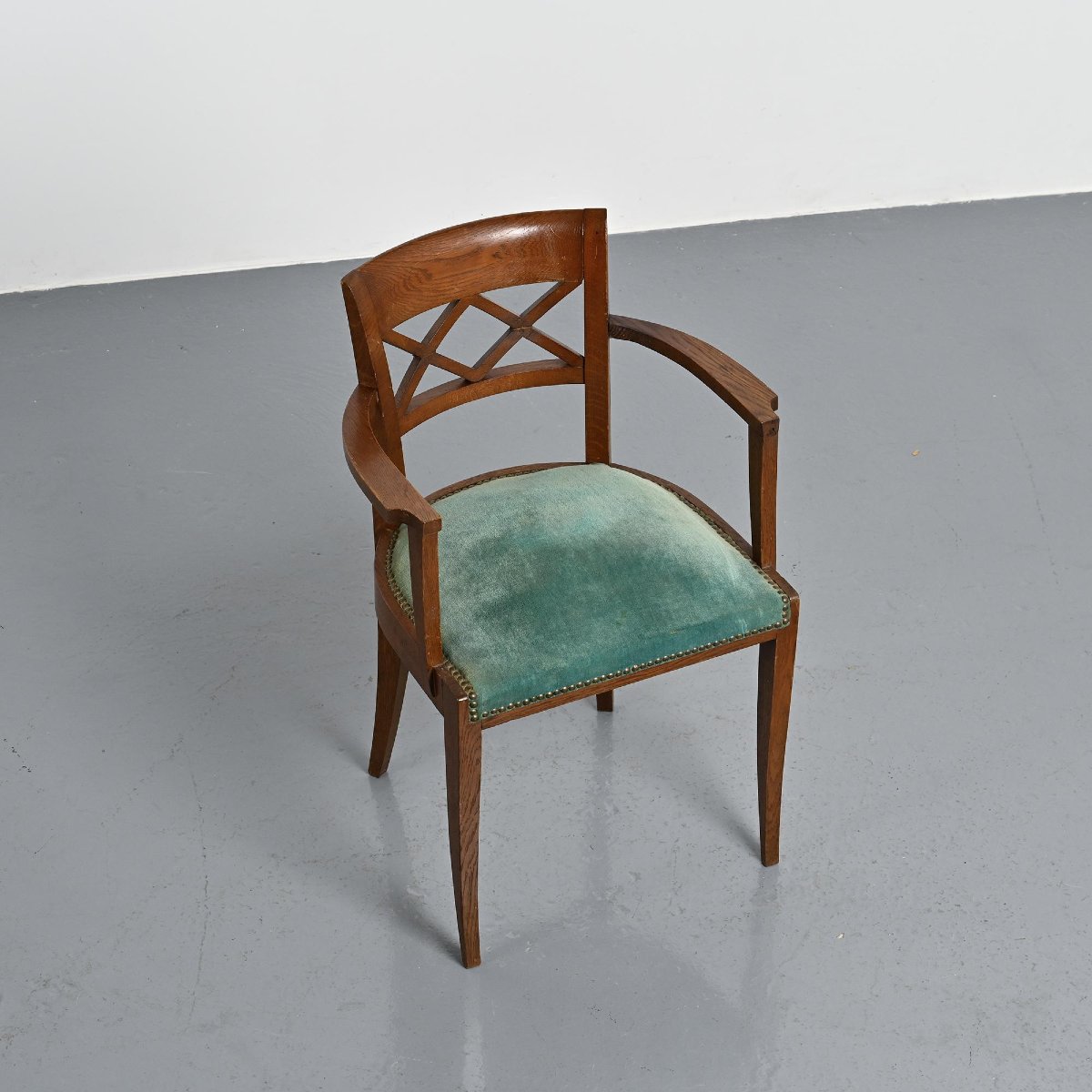 Set Of Four Art Deco Wooden Armchairs, France, Circa 1940-photo-4
