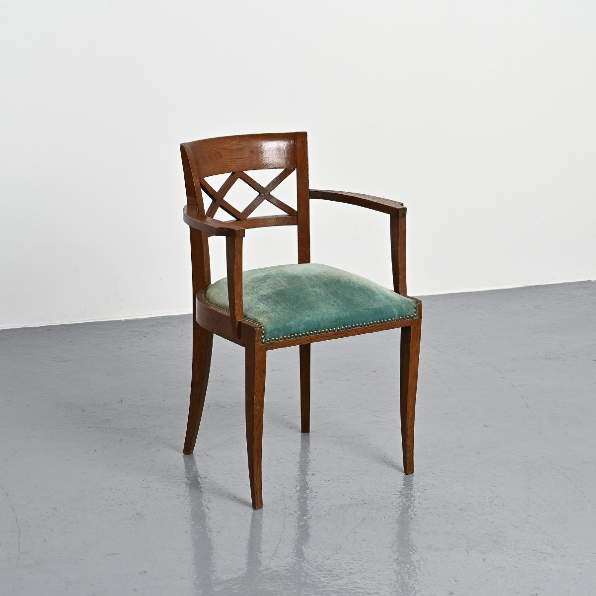 Set Of Four Art Deco Wooden Armchairs, France, Circa 1940-photo-1