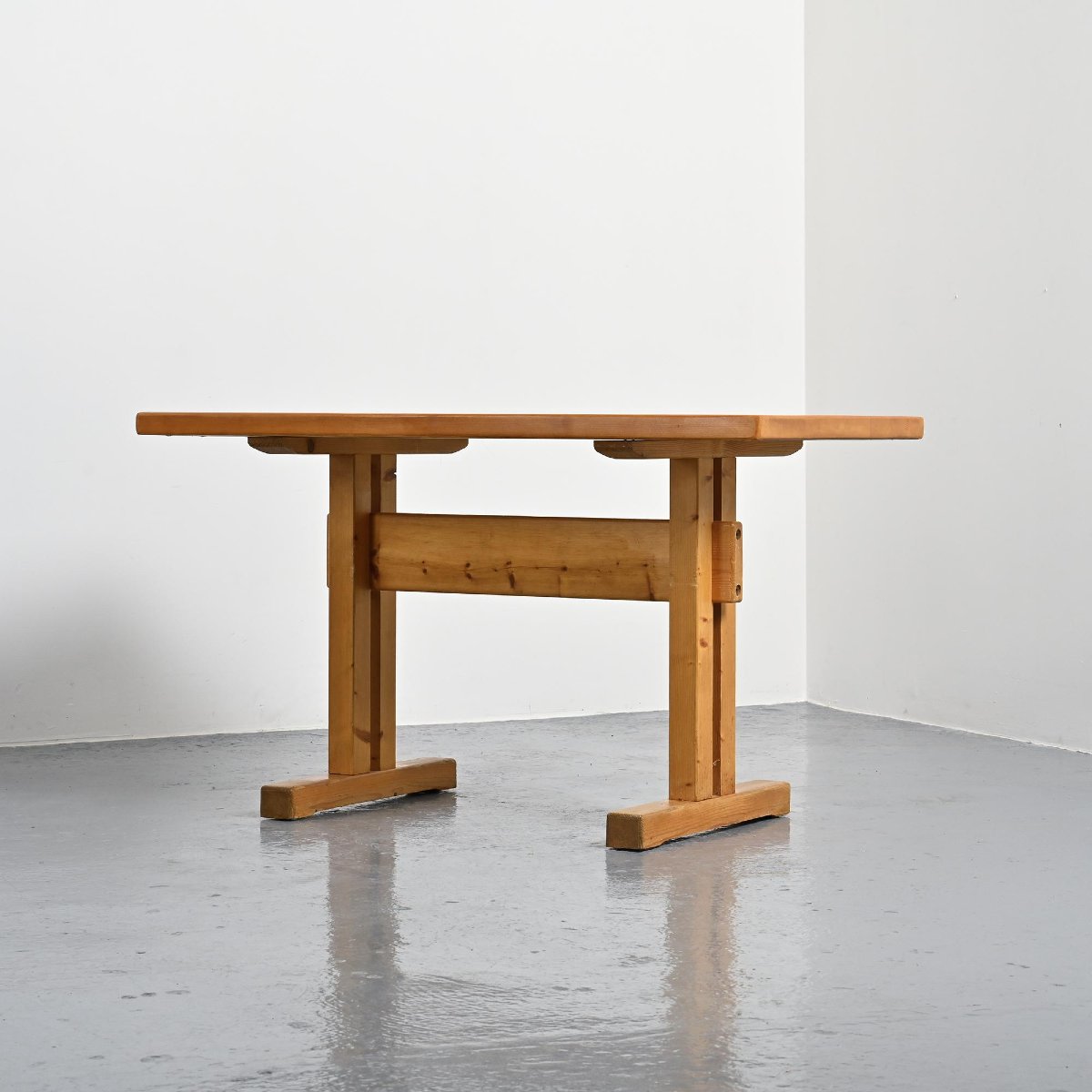 Pine Dining Table, Les Arcs, Circa 1970-photo-1