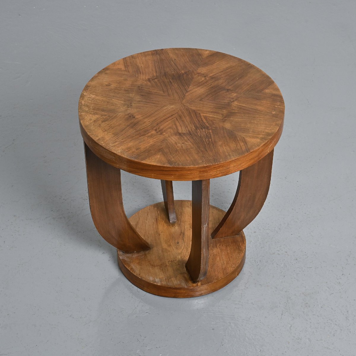 Guéridon Art Déco en bois marqueté, France, circa 1930-photo-2