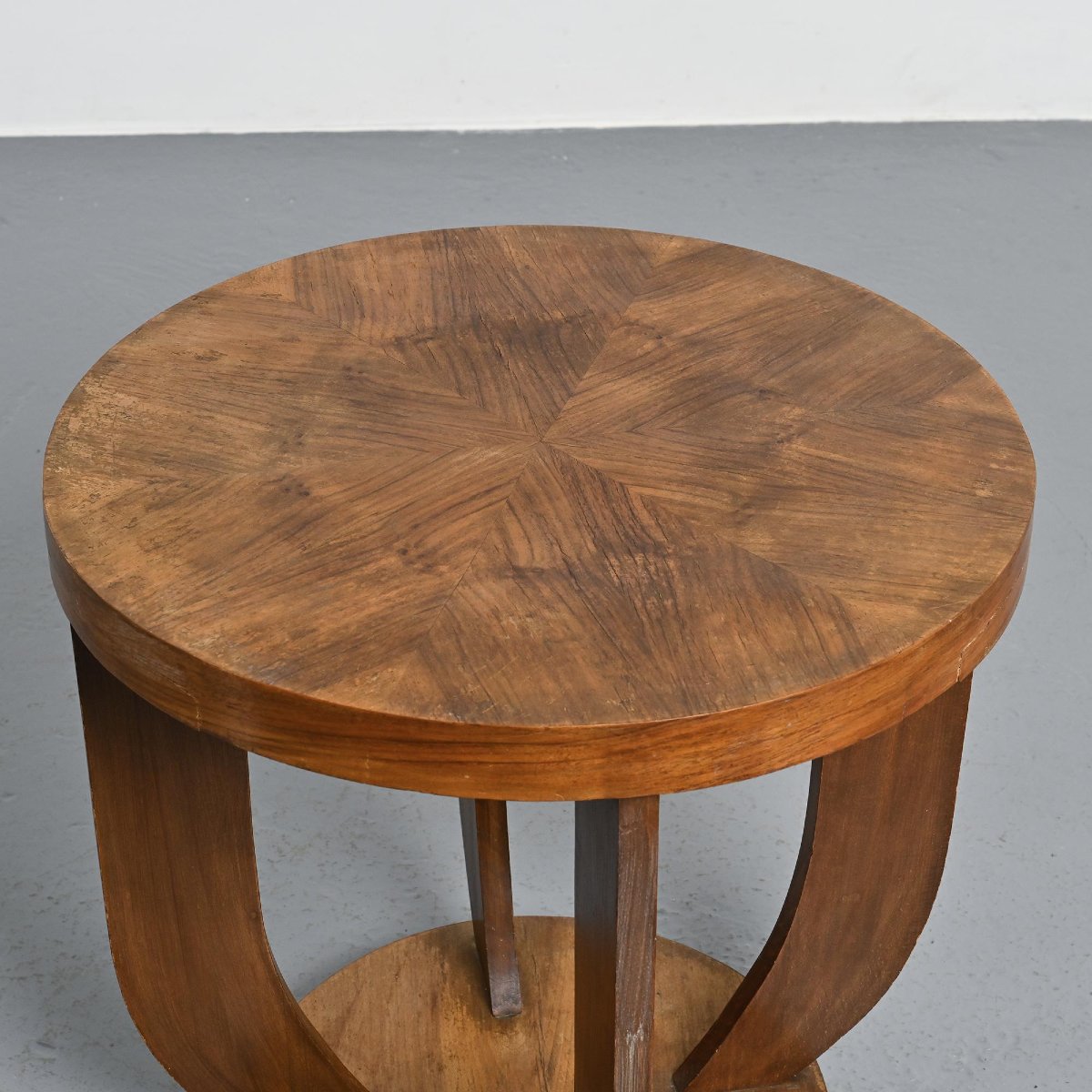 Guéridon Art Déco en bois marqueté, France, circa 1930-photo-3