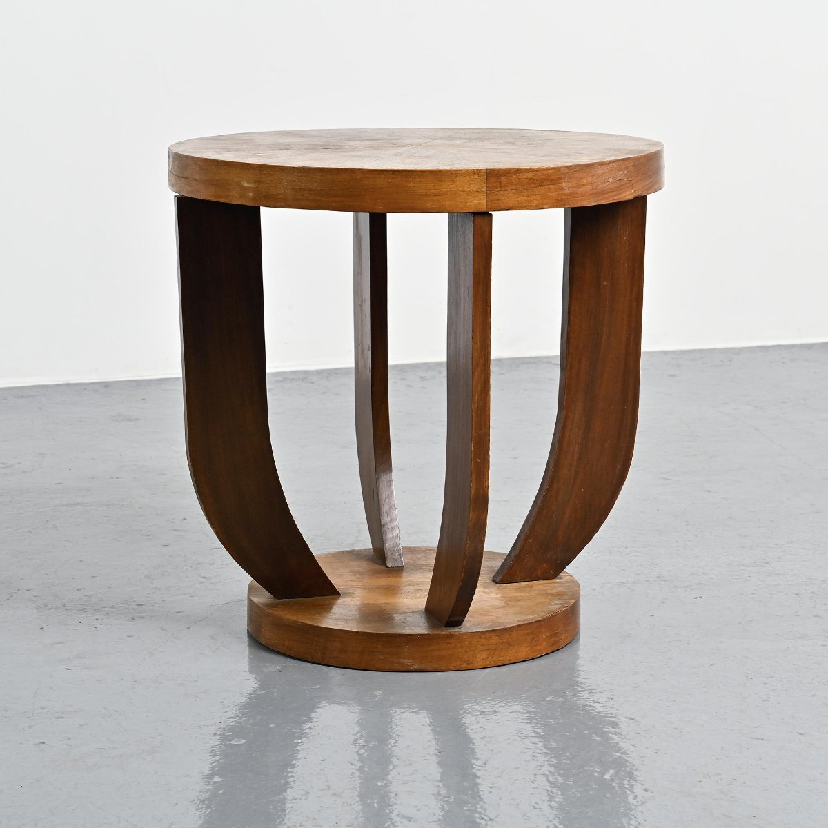 Guéridon Art Déco en bois marqueté, France, circa 1930-photo-1