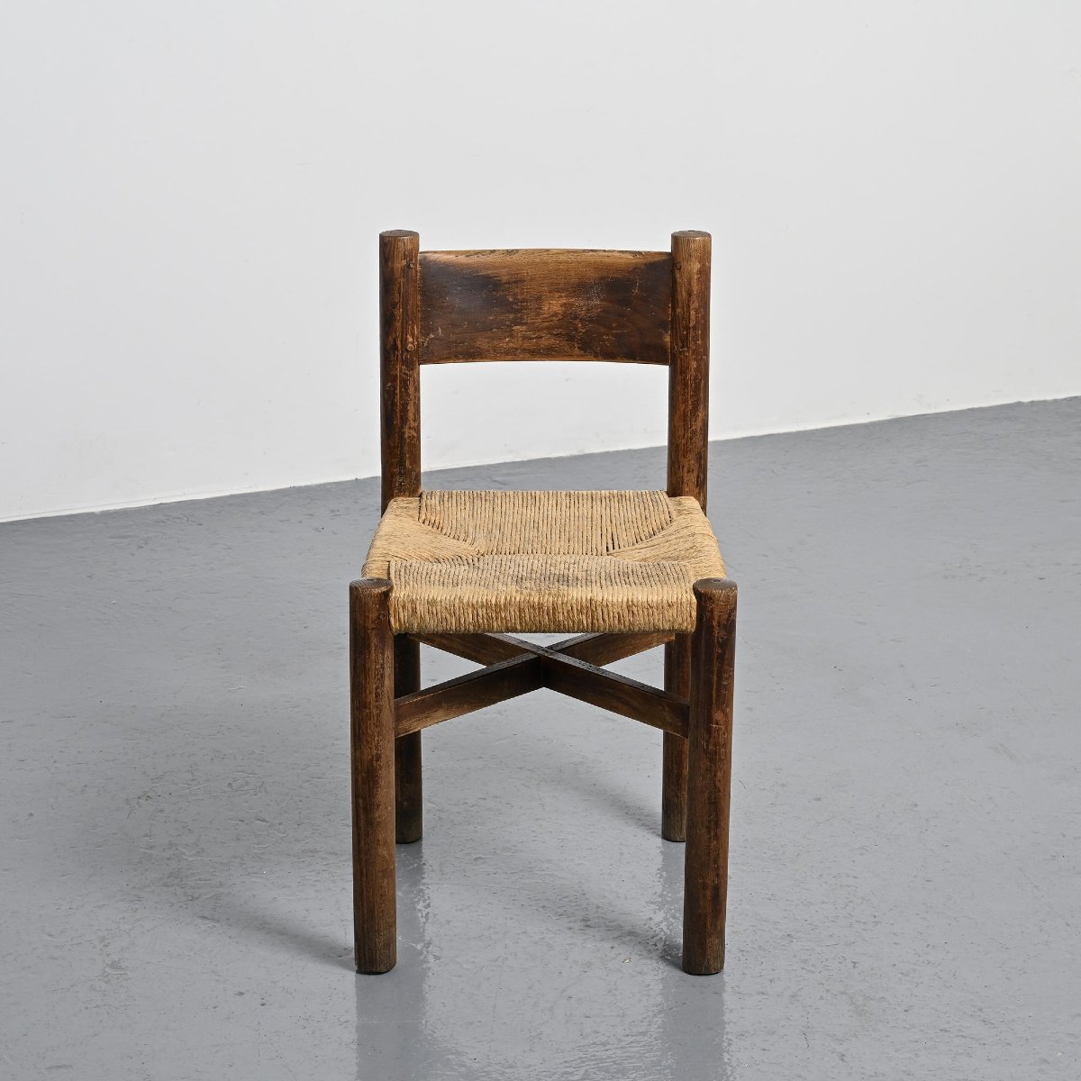  Pair Of Méribel Chairs By Charlotte Perriand, Vintage Bcb Edition, Circa 1950 -photo-7