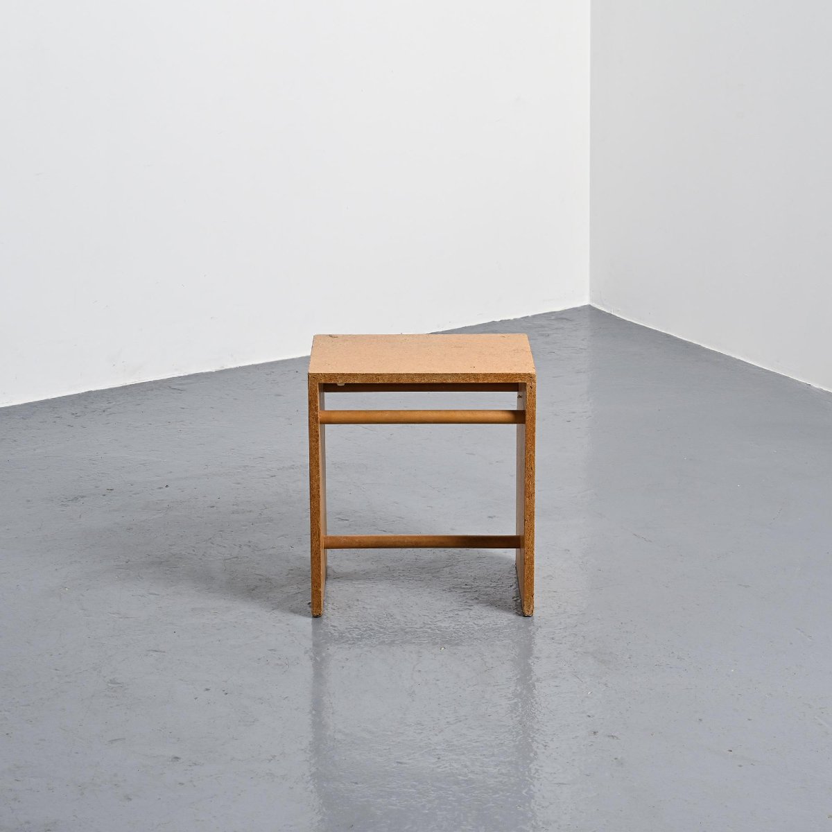 Chipboard Stool By Max Bill, Ulm, Circa 1962 -photo-3