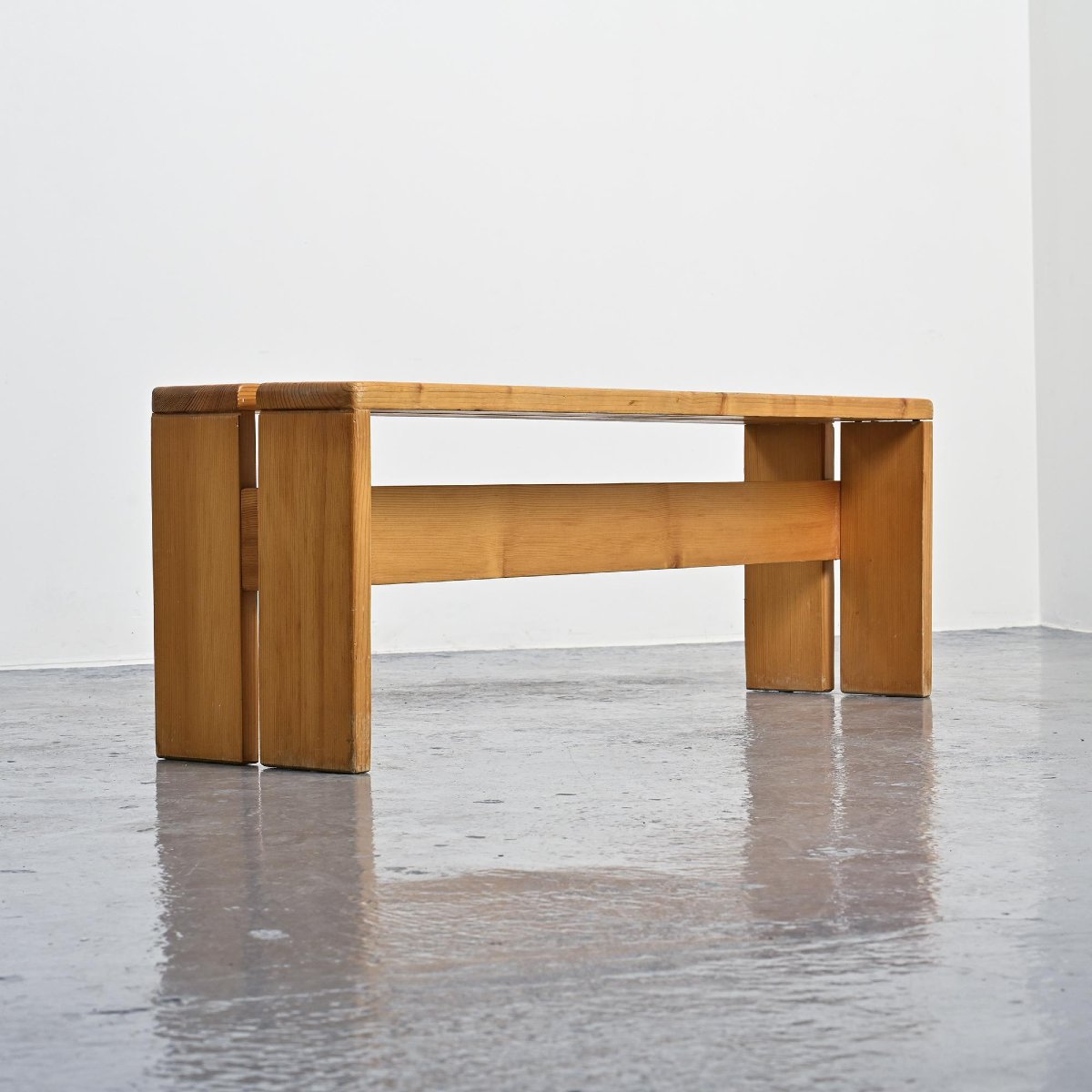  Solid Pine Bench from Les Arcs, France, circa 1973-photo-2