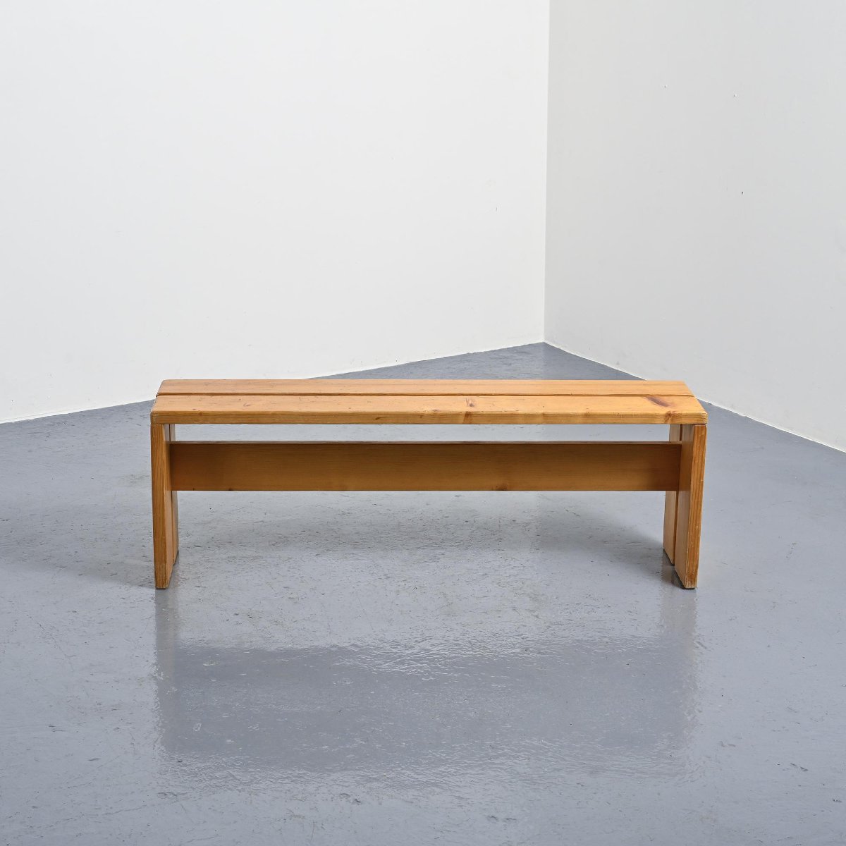  Solid Pine Bench from Les Arcs, France, circa 1973-photo-3