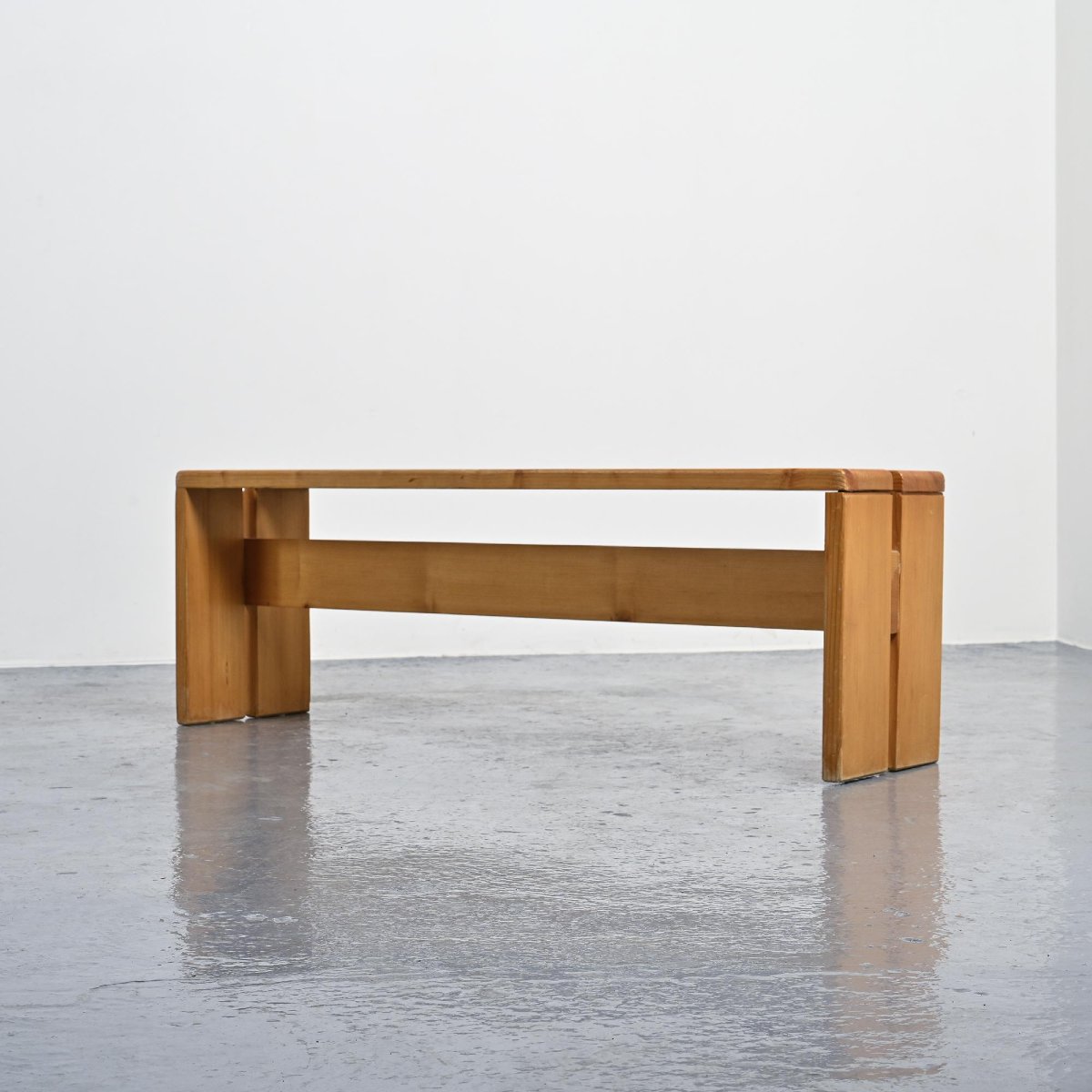  Solid Pine Bench from Les Arcs, France, circa 1973-photo-4