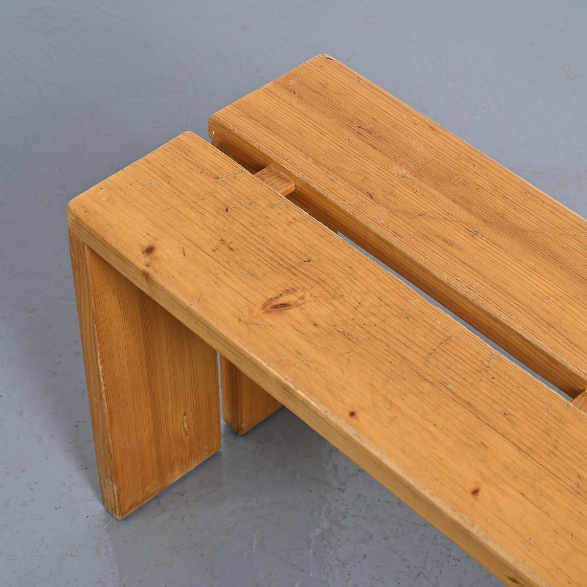  Solid Pine Bench from Les Arcs, France, circa 1973-photo-3