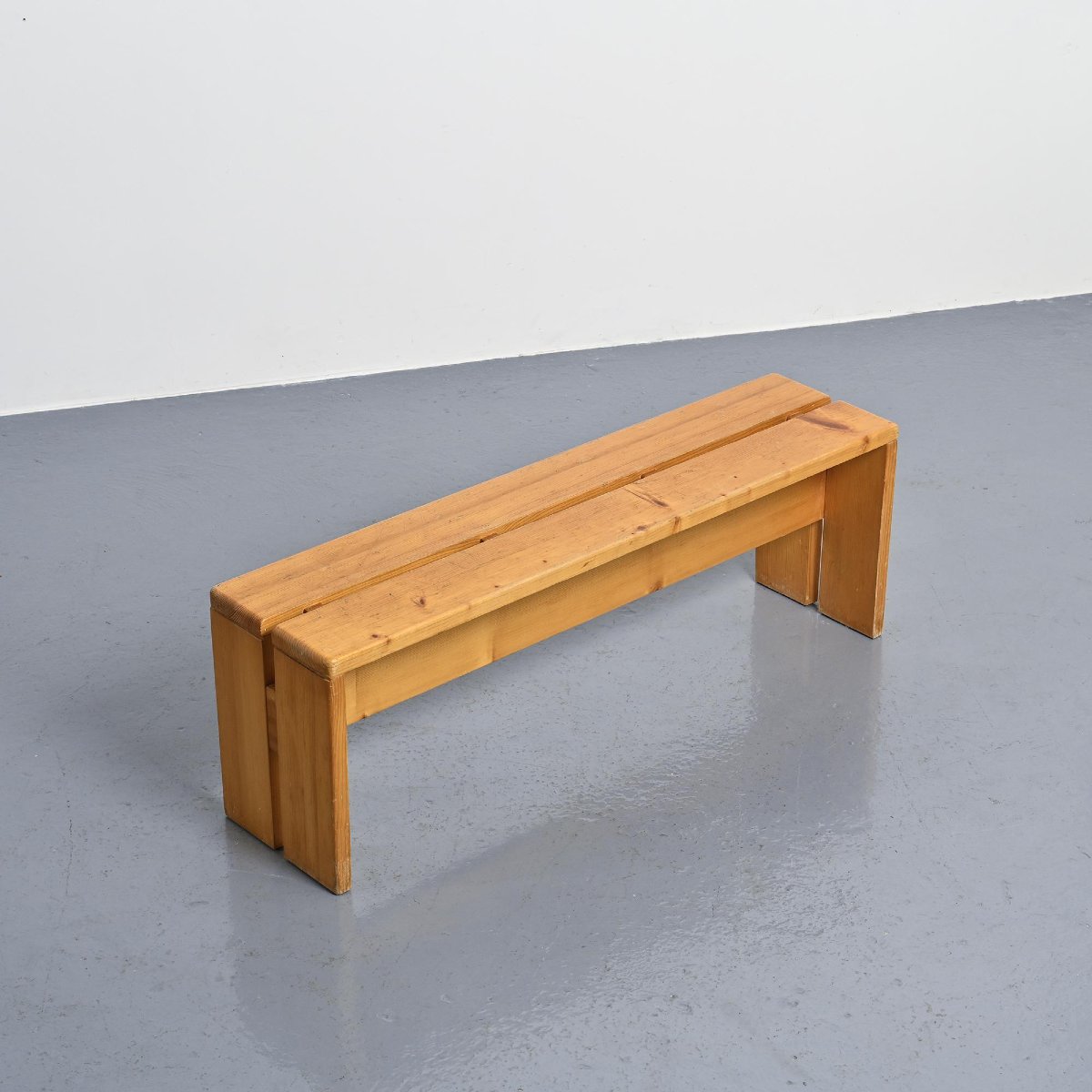  Solid Pine Bench from Les Arcs, France, circa 1973-photo-4