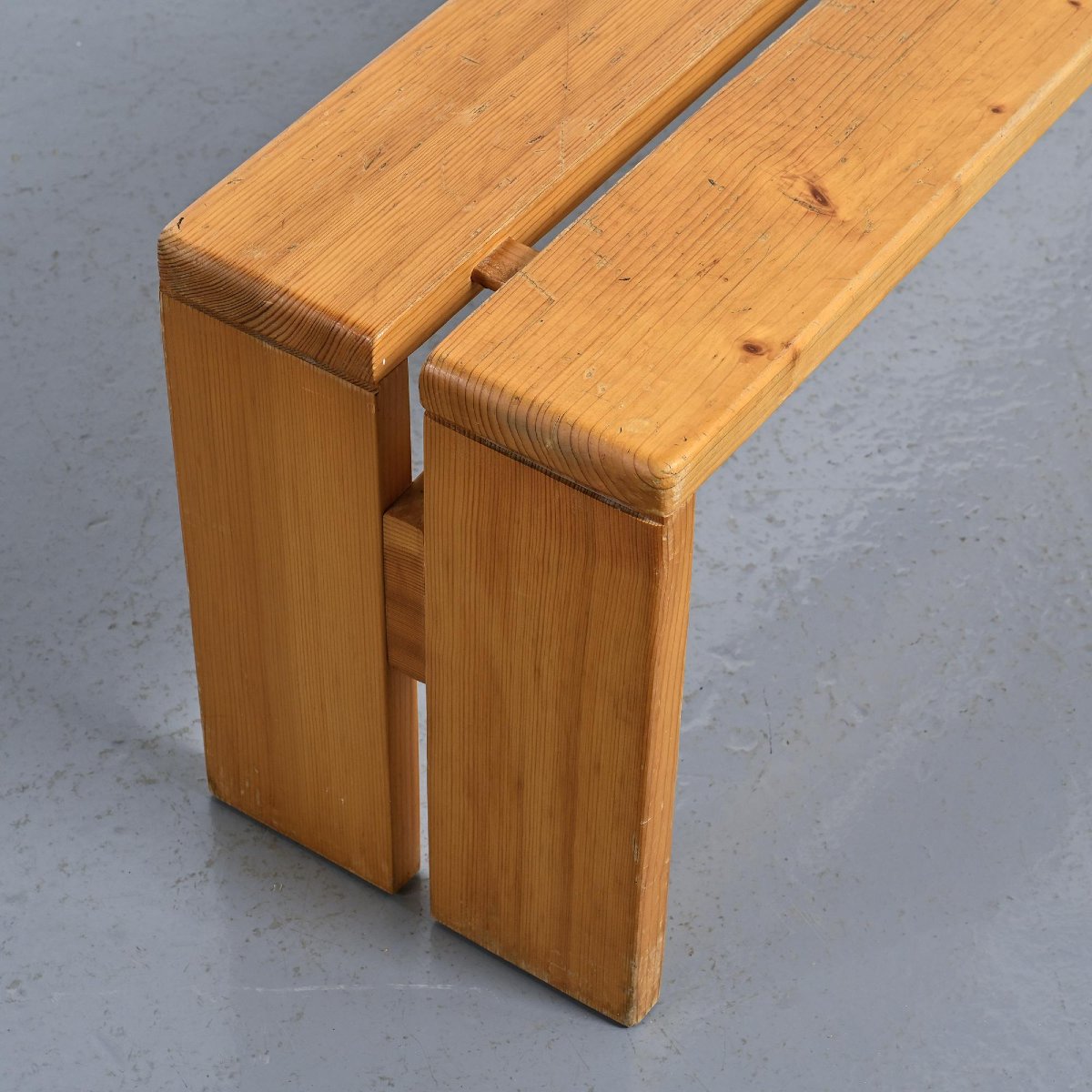  Solid Pine Bench from Les Arcs, France, circa 1973-photo-5