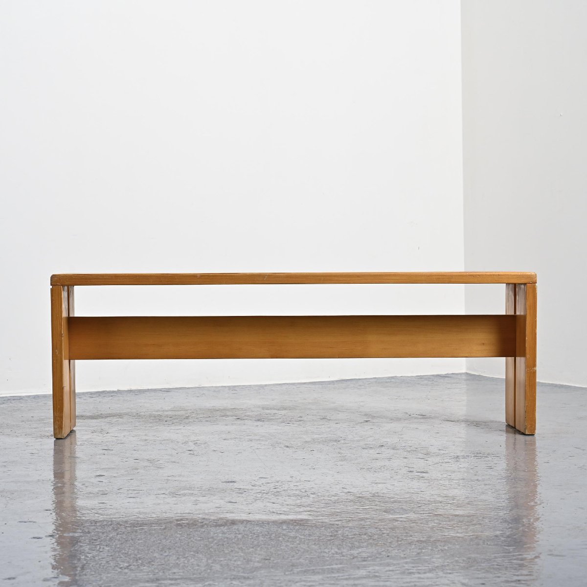  Solid Pine Bench from Les Arcs, France, circa 1973-photo-6