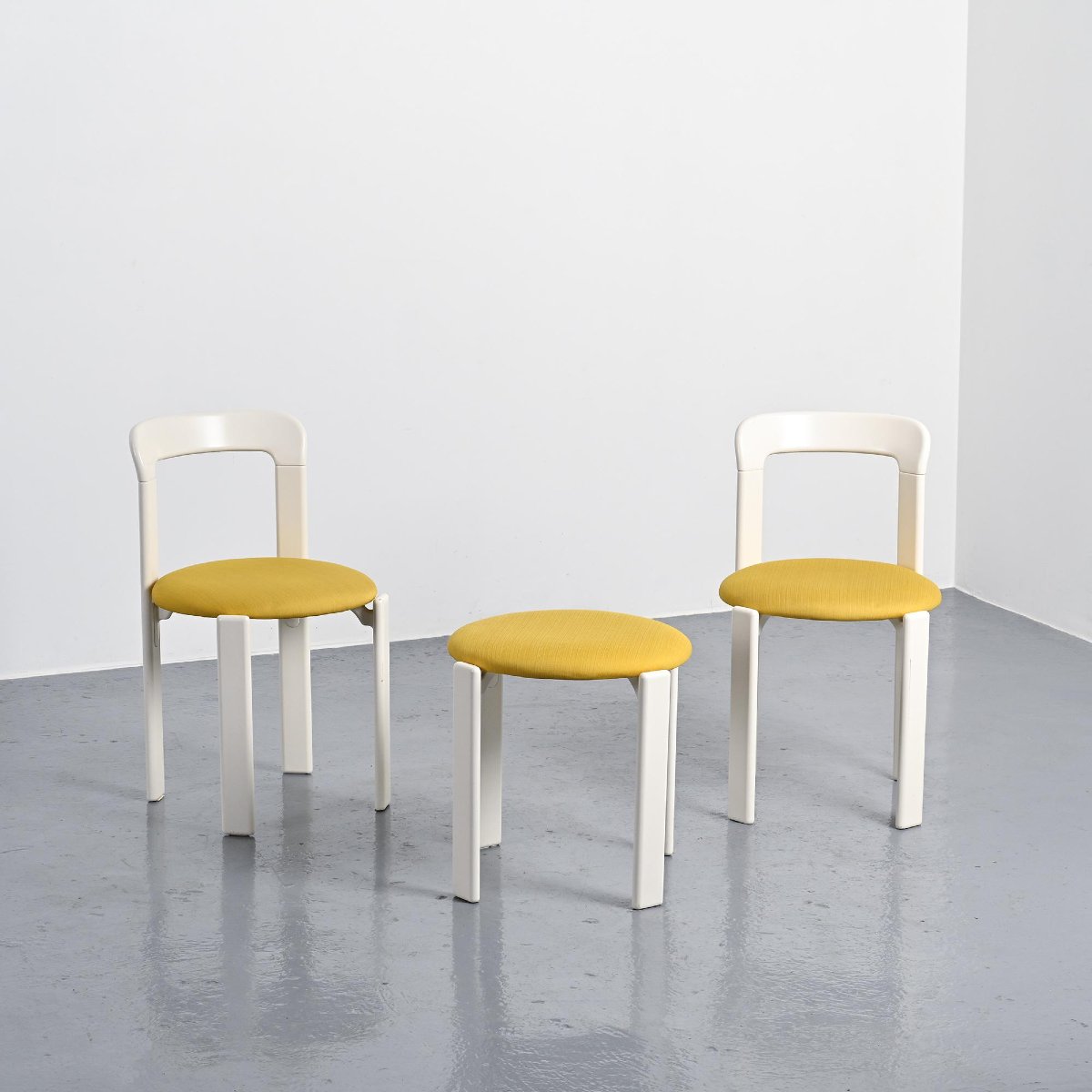  Set Of Two Chairs And A Stool By Bruno Rey, Dietiker, Circa 1975 -photo-5