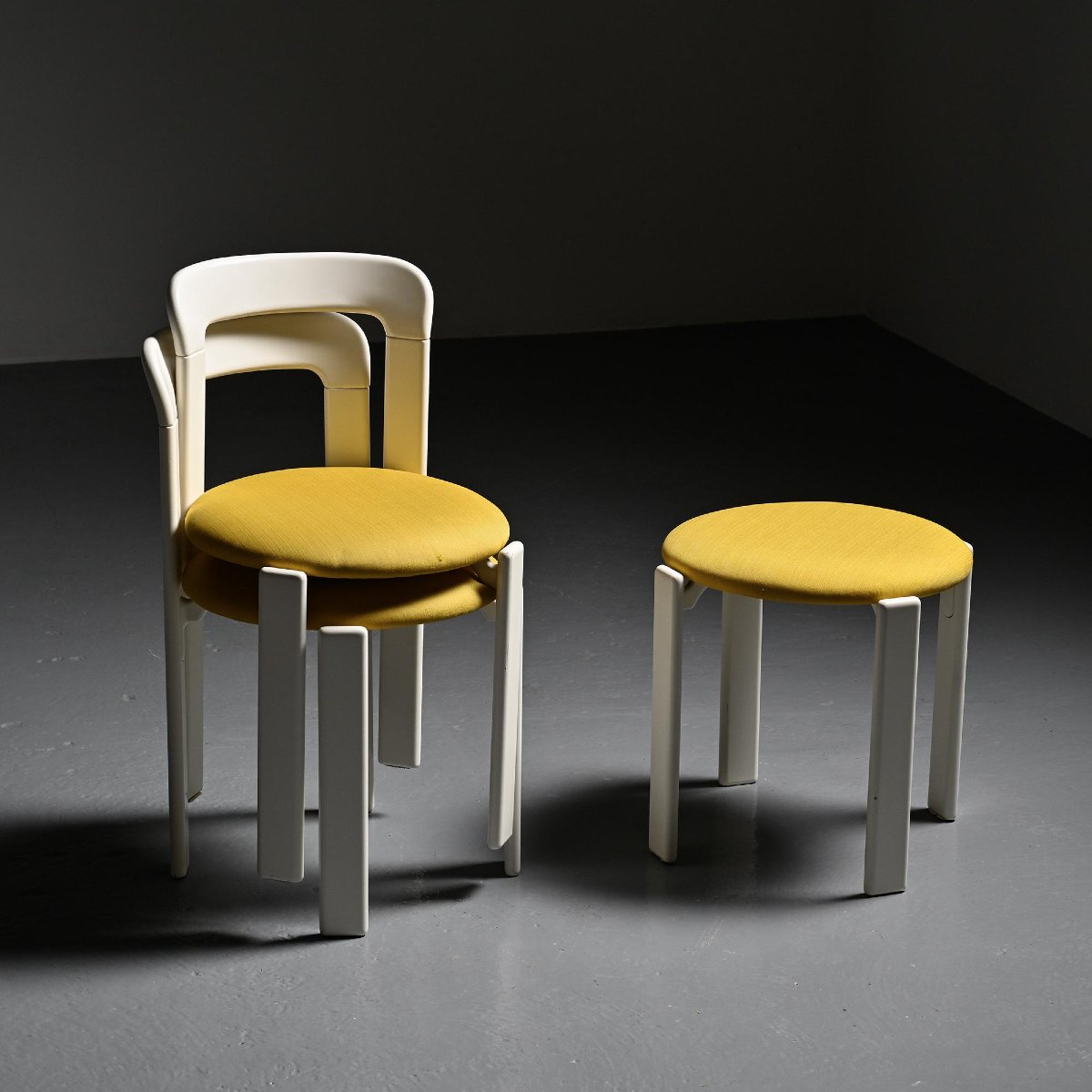  Set Of Two Chairs And A Stool By Bruno Rey, Dietiker, Circa 1975 