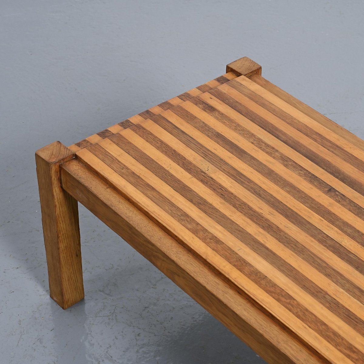 Graphic Two-tone Wooden Coffee Table, Circa 1960-photo-2