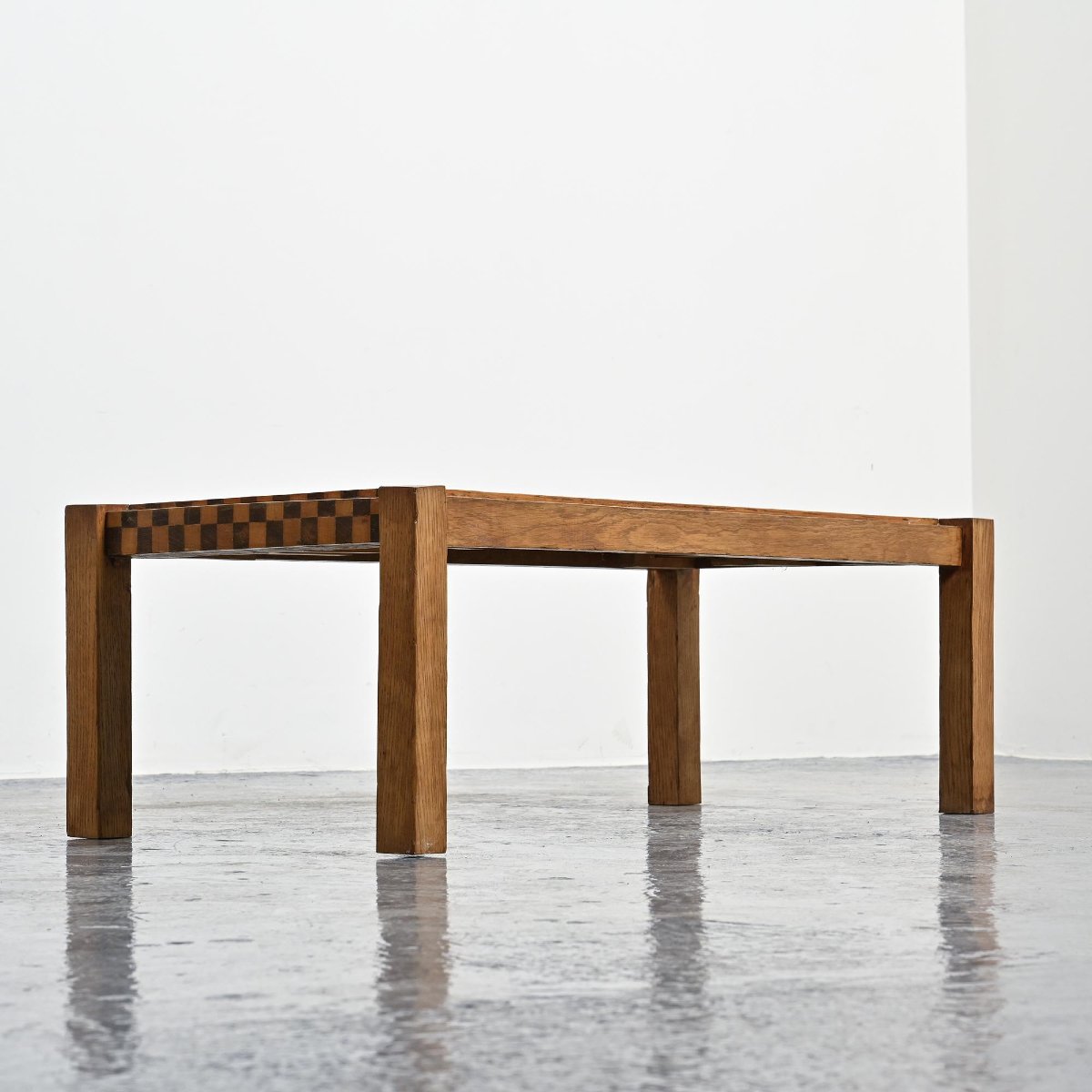 Graphic Two-tone Wooden Coffee Table, Circa 1960-photo-4