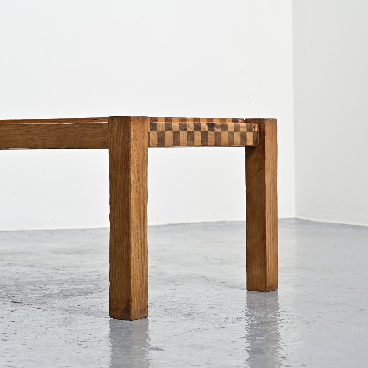 Graphic Two-tone Wooden Coffee Table, Circa 1960-photo-5