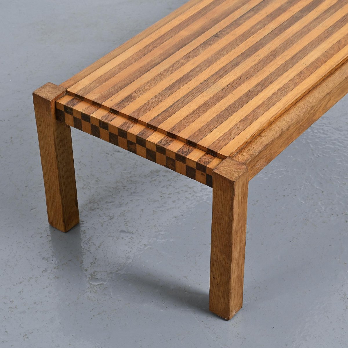 Graphic Two-tone Wooden Coffee Table, Circa 1960-photo-6