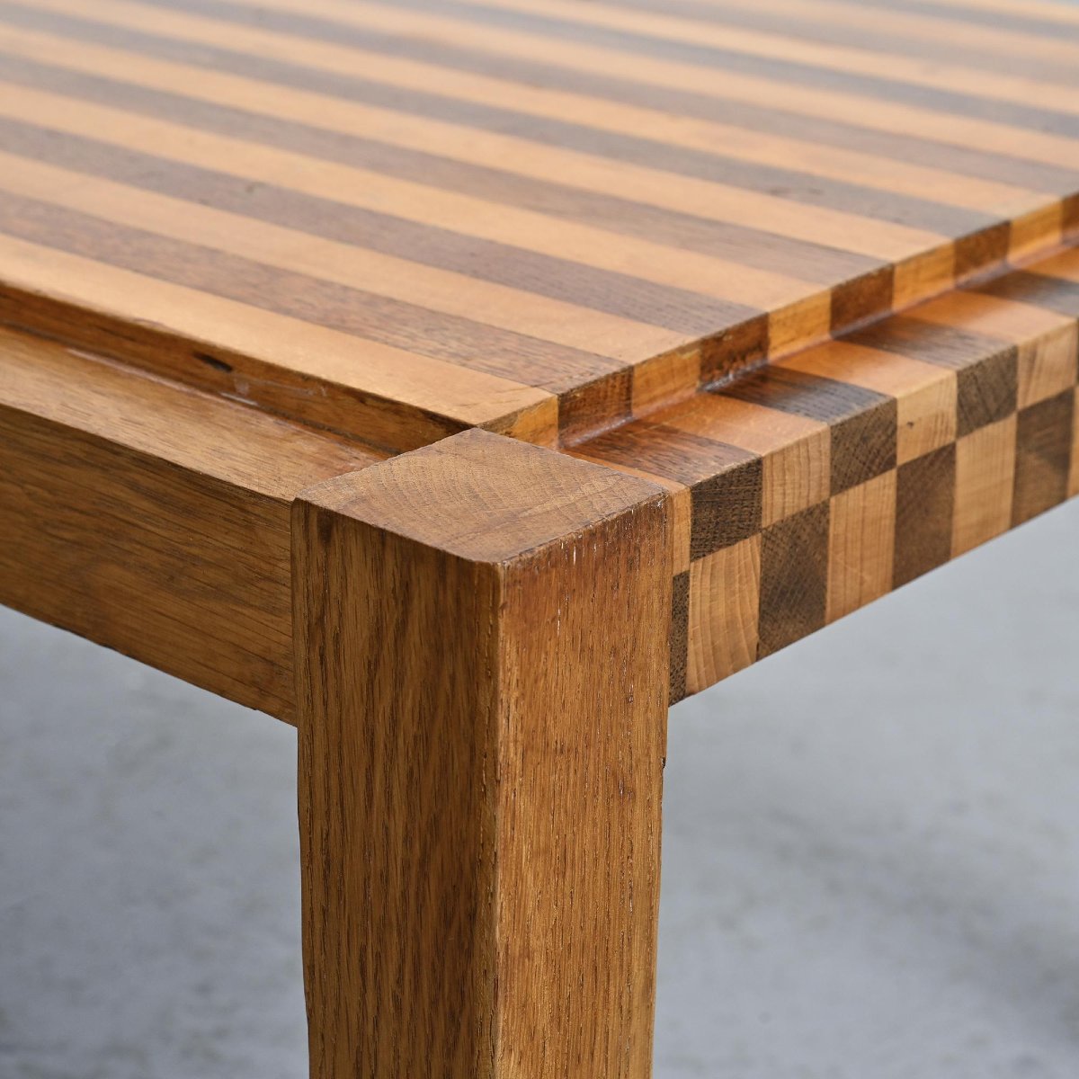 Graphic Two-tone Wooden Coffee Table, Circa 1960-photo-8