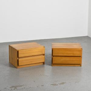  Pair Of Bedside Tables By Maison Regain, 1970s 