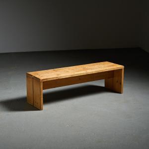 Solid Wood Bench, Les Arcs, Circa 1970 