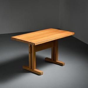 Solid Elm Table, Les Arcs, France