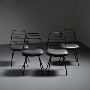 Suite de quatre chaises par Jean-Louis Bonnant, circa 1955
