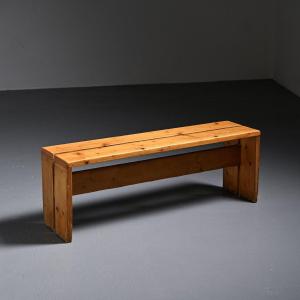 Solid Pine Bench, Les Arcs, Circa 1973