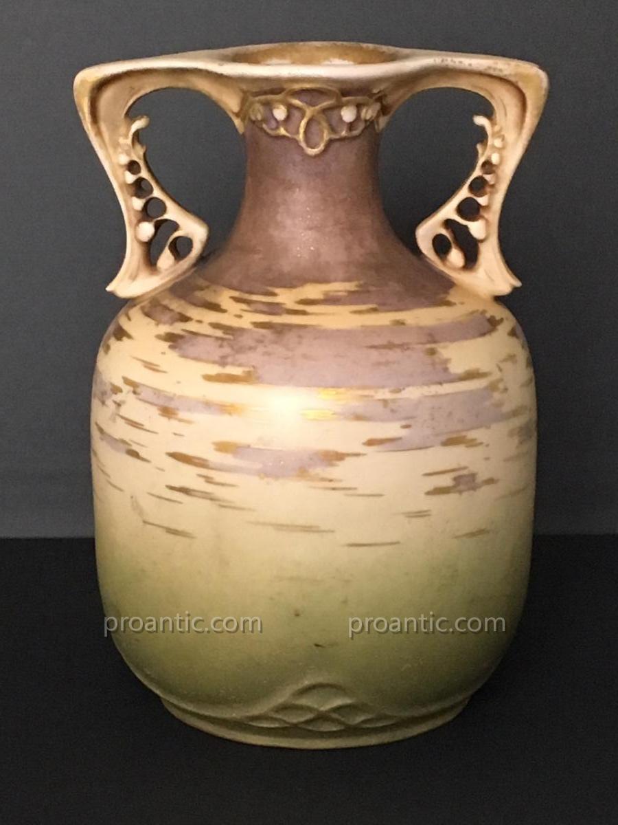 Amphora Rstk Turn Teplits Art Nouveau Vase, Circa 1900-photo-2