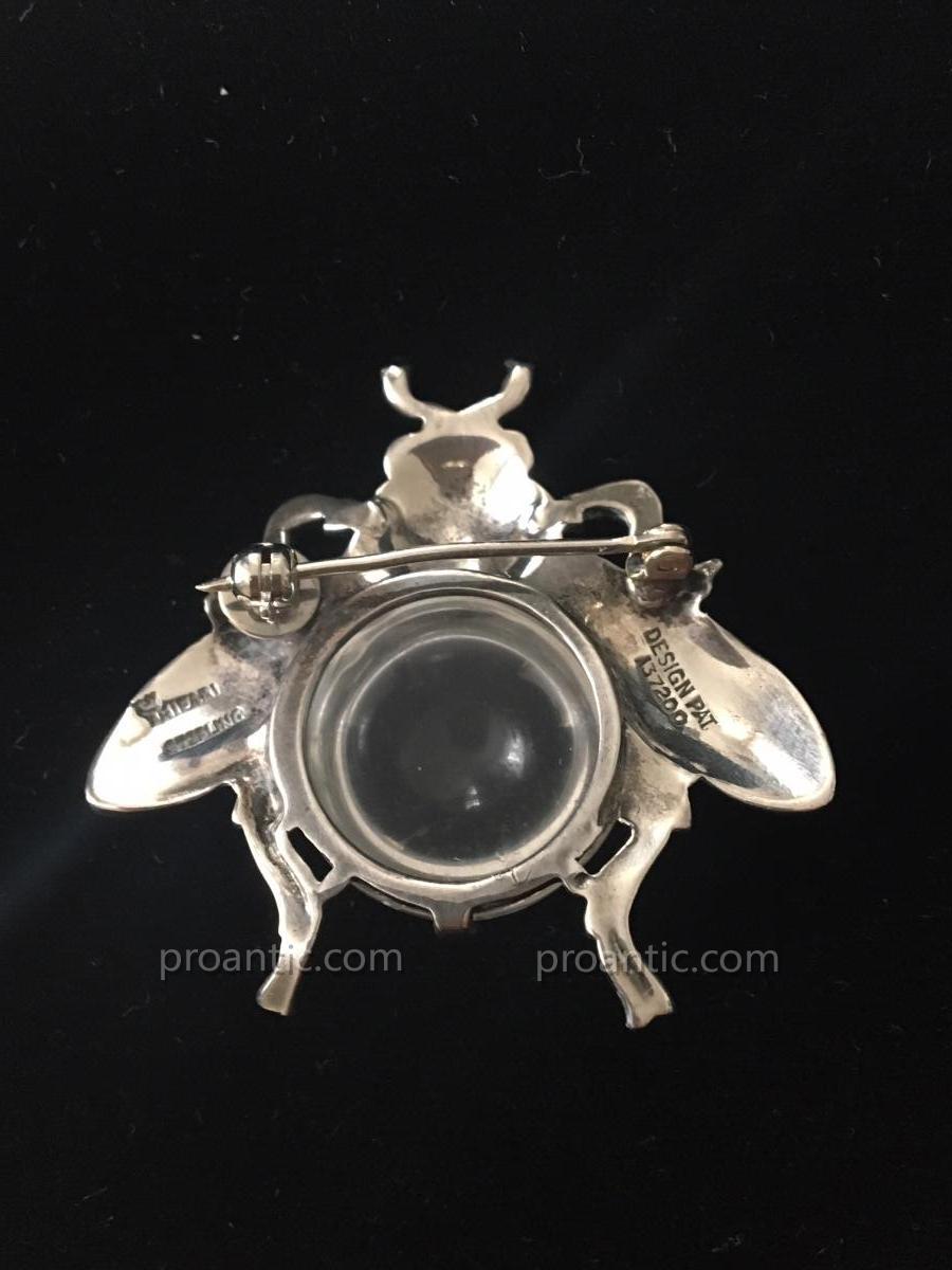 Trifari: Alfred Philippe , Broche Insecte En Argent, Lucite  Circa 1940-photo-2