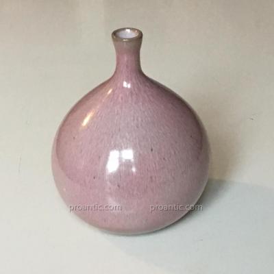 Jacques Et Dani Ruelland - Vase "Figue"  En Céramique Emaillé  Rose / リュエラン花瓶