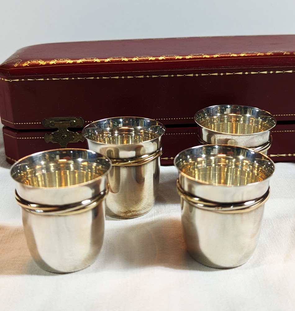 Coffret 4 Gobelets En Argent Massif Les Must De Cartier-photo-2