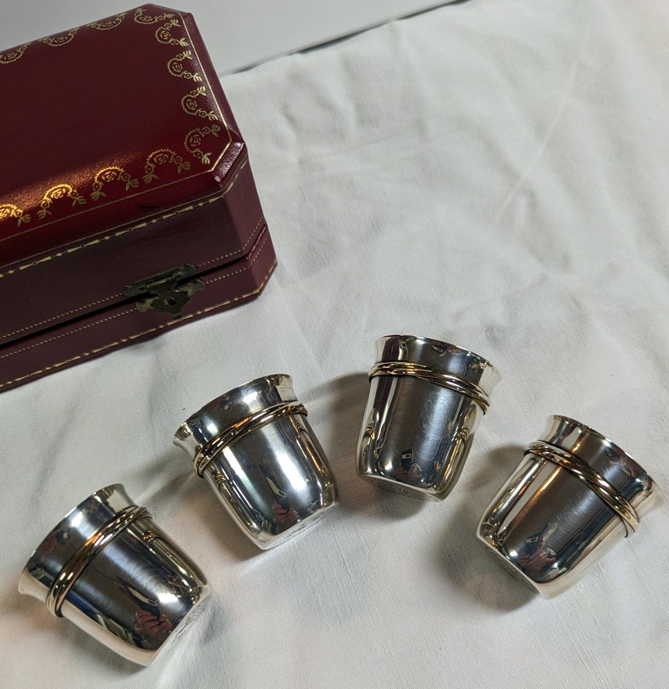Coffret 4 Gobelets En Argent Massif Les Must De Cartier-photo-2
