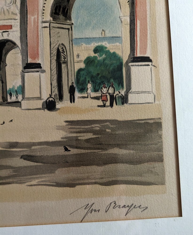 Lithographie Yves Brayer "l'Arc De Triomphe Du Carroussel - Paris"-photo-2