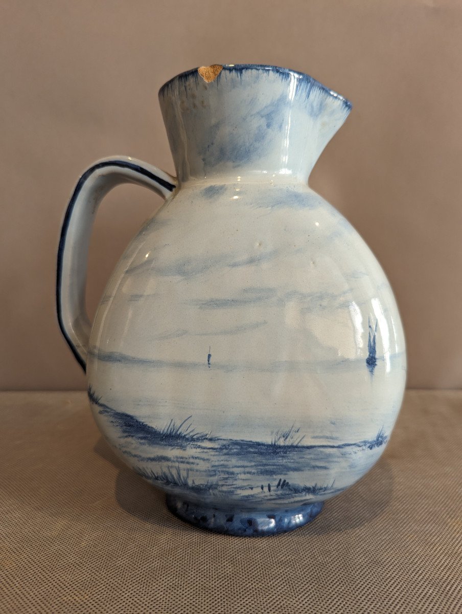 Earthenware Pitcher Emile Gallé Nancy-photo-2