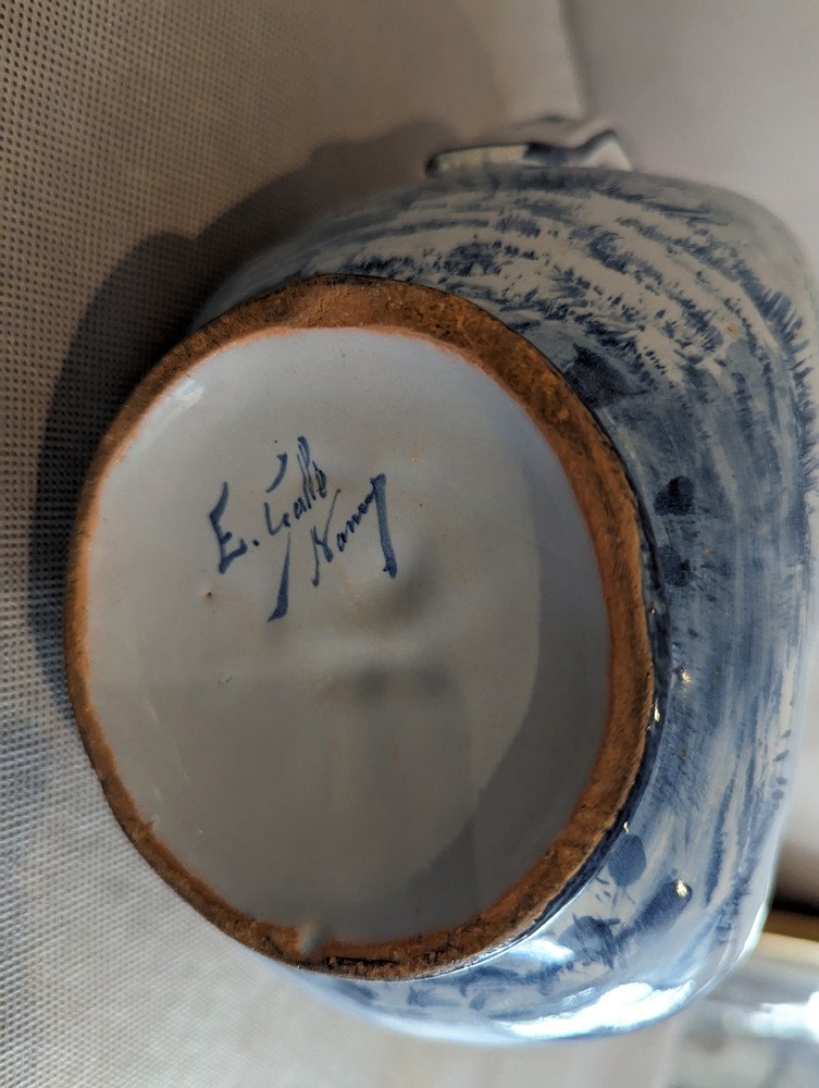 Earthenware Pitcher Emile Gallé Nancy-photo-3