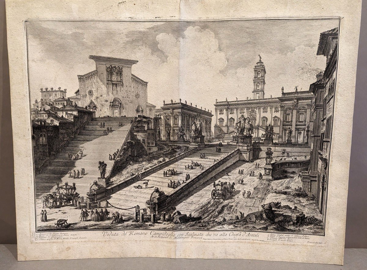 Piranese . Veduta Del Romano Campidoglio Con Scalinata Che Va Alla Chiesa d'Araceli ( Vers1775)