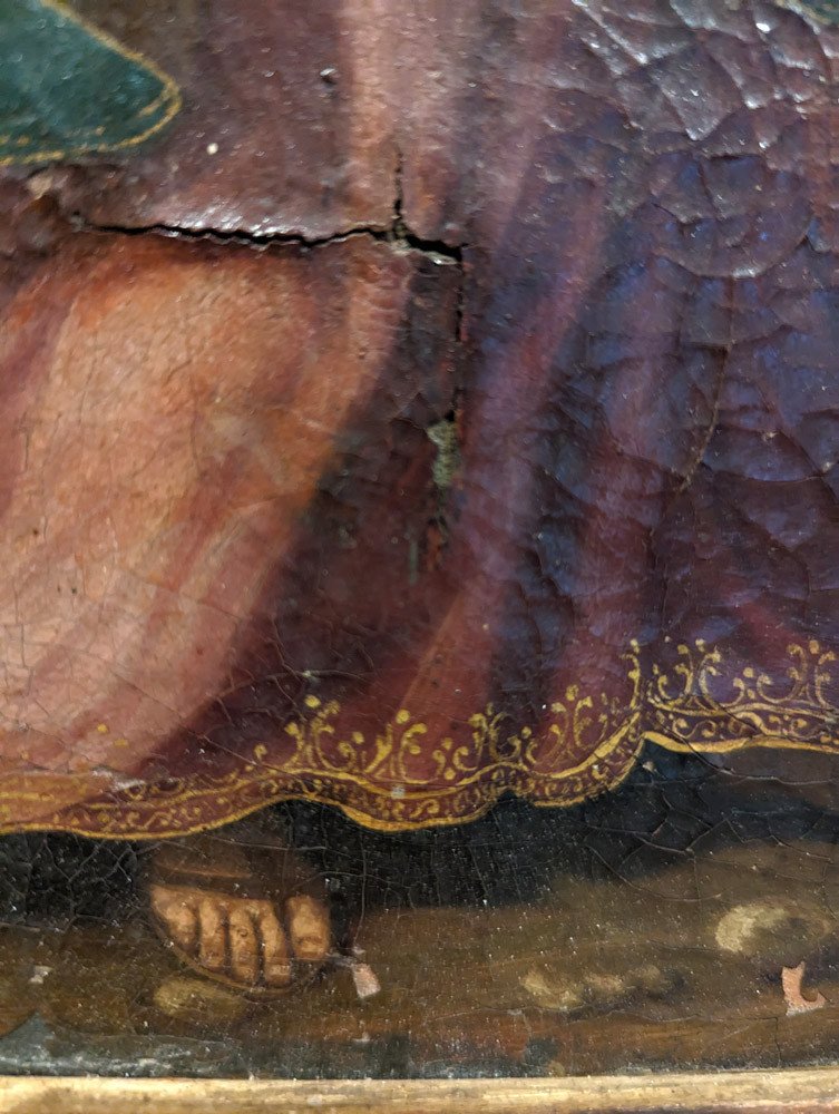 Huile Sur Toile Crucifixion Du Christ Fin 17e-photo-3