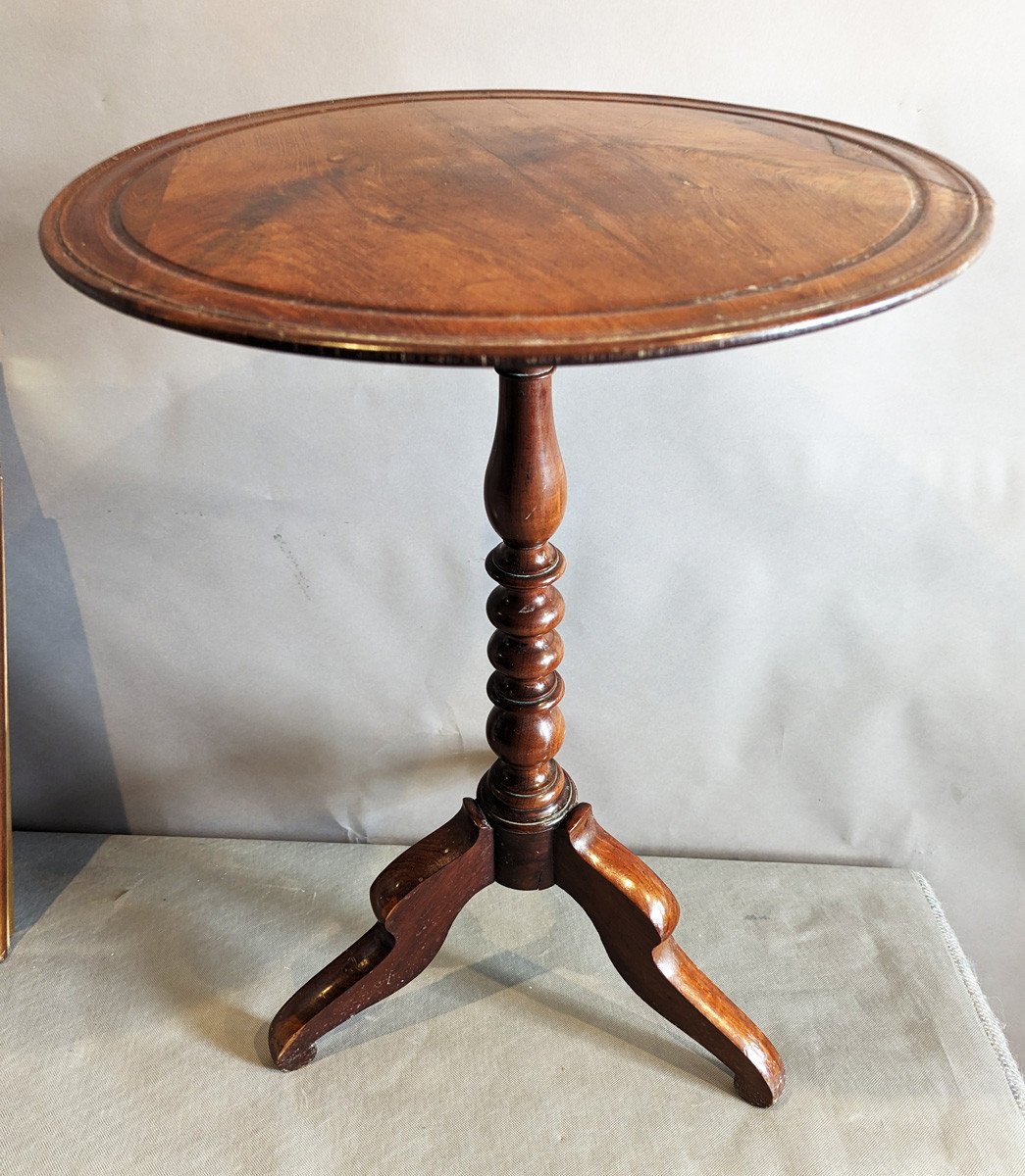 Small Pedestal Table Tilting Top 19th In Mahogany-photo-3