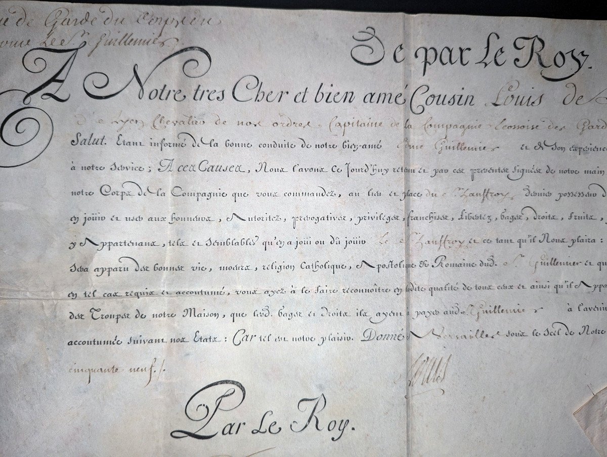 Autograph Of Louis XV On Vellum 1759-photo-1