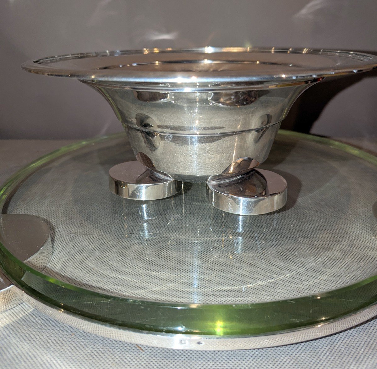 Art Deco Solid Silver Table Centrepiece -photo-4