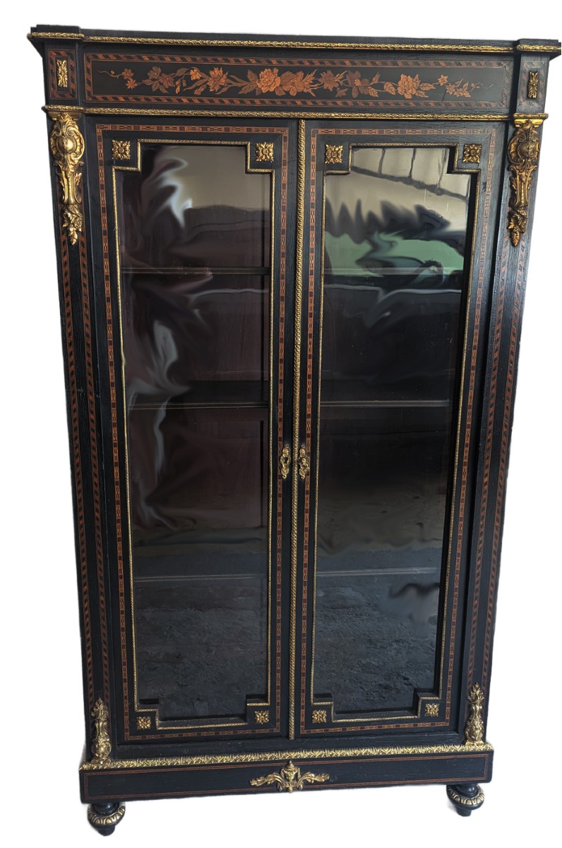 Vitrine  bibliothèque NIII marquetée