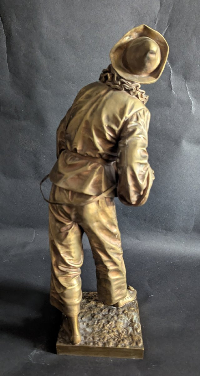 Bronze "Au clair de la lune" E. Bouret-photo-3