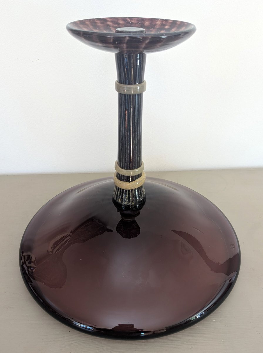 Charles SCHNEIDER . Grande vasque sur piédouche filigrané Art Déco-photo-1