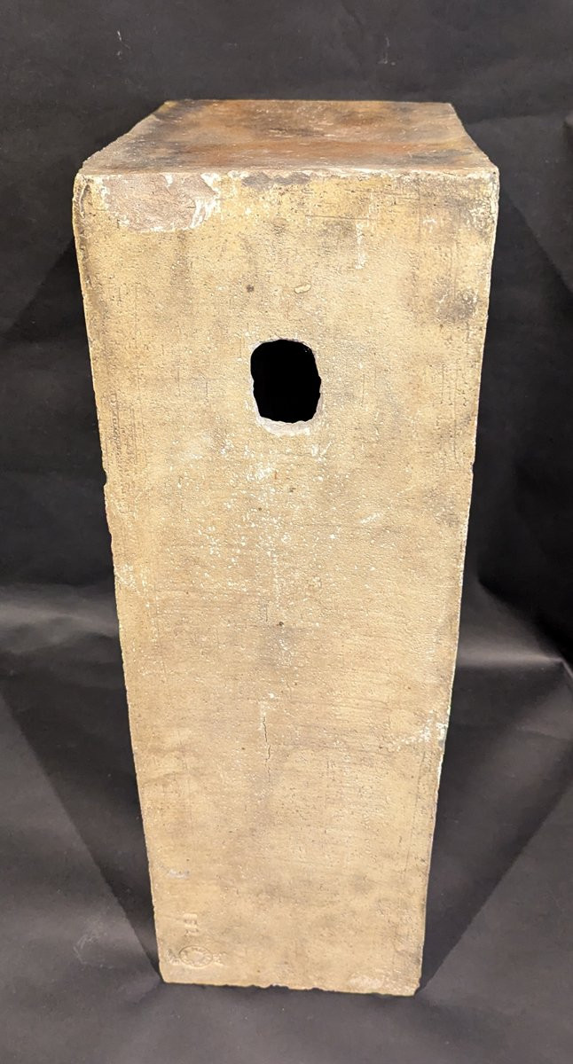 Emile Muller (1823-1889) Grande Console d'applique en grès aux personnages médiévaux-photo-3